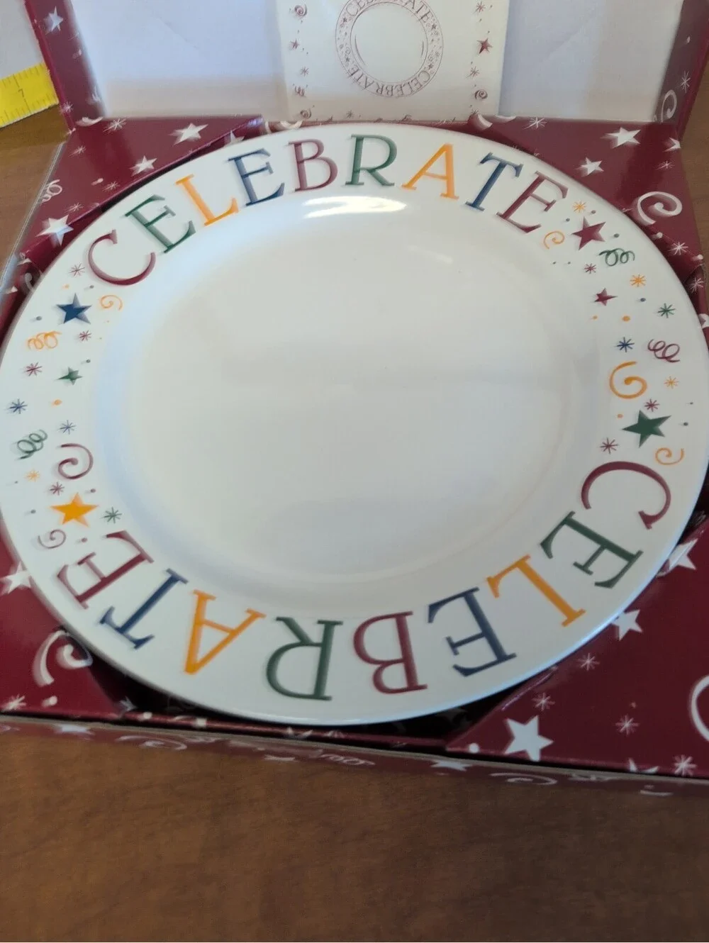 Pampered Chef Celebrate Pattern Ceramic Round Multicolor Dinner Plate